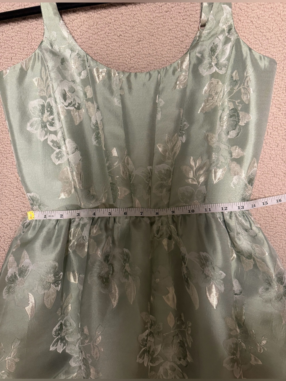 V. Chapman The Avery Dress in Sage Baroque Floral - Picture 10 of 11